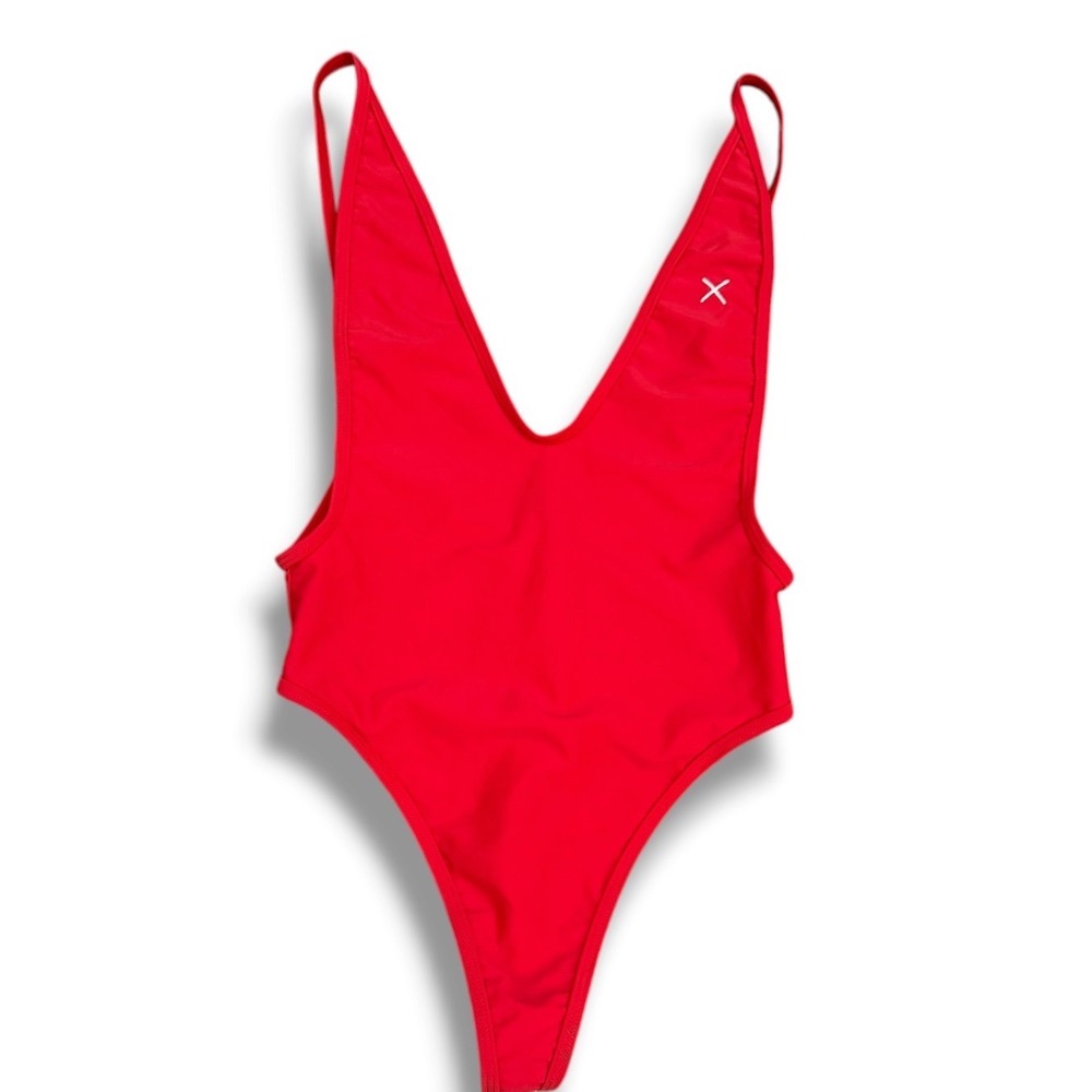 Boutine Los Angeles Rose Red Retro One-Piece II Women Medium Red High Cut Swim